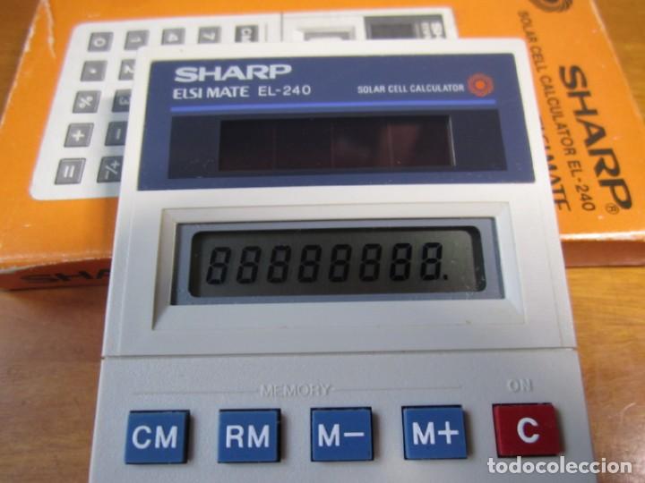 Antig&uuml;edades: Calculadora Solar Sharp Elsi Mate EL-240 con Caja - Foto 5