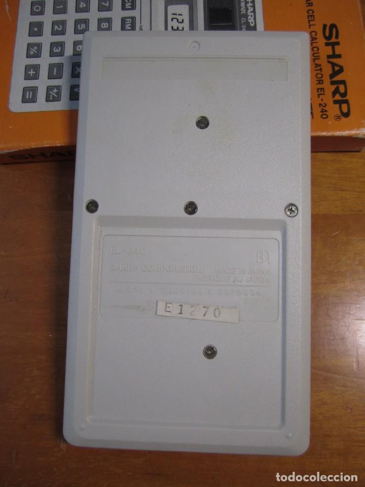 Antig&uuml;edades: Calculadora Solar Sharp Elsi Mate EL-240 con Caja - Foto 7