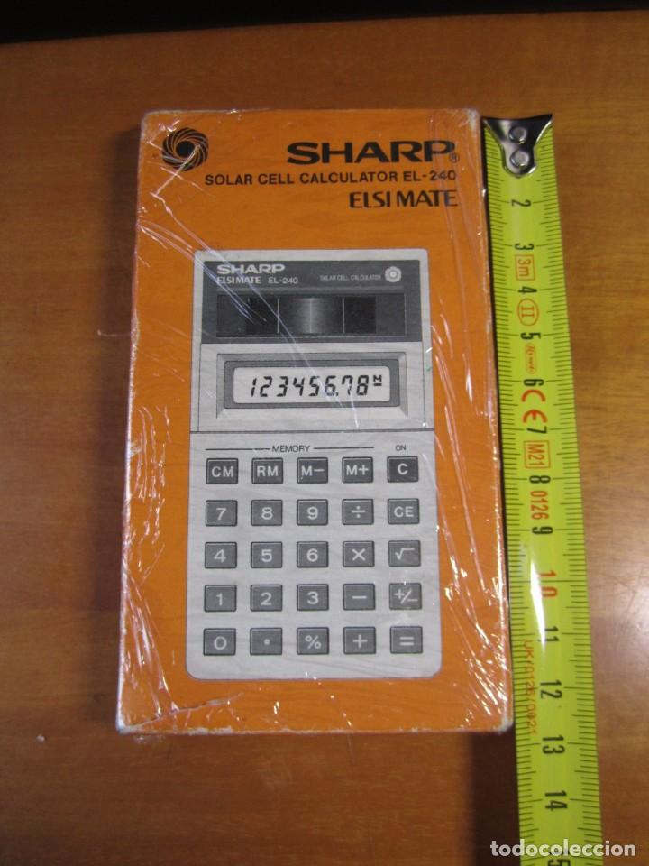Antig&uuml;edades: Calculadora Solar Sharp Elsi Mate EL-240 con Caja - Foto 9