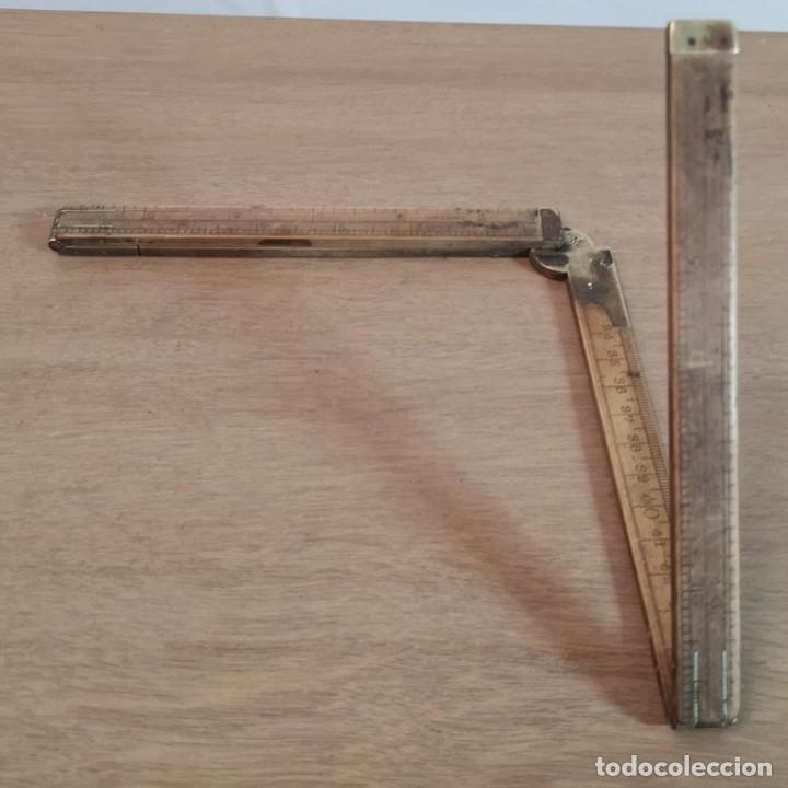 Antig&uuml;edades: Antiguo Metro de Madera y Metal - Foto 5