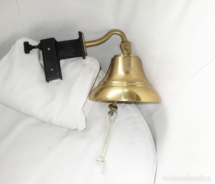 Antig&uuml;edades: CAMPANA DE BARCO CON SOPORTE. - Foto 6