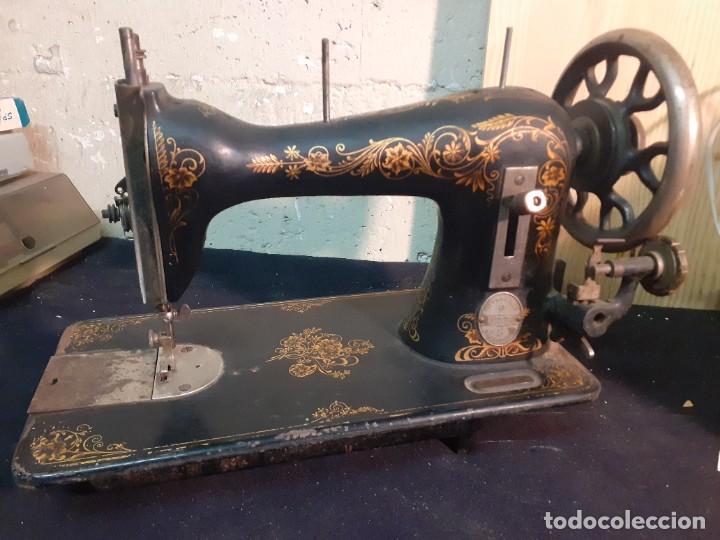 maquina de coser manual muy antigua hexagon - Compra venta en todocoleccion