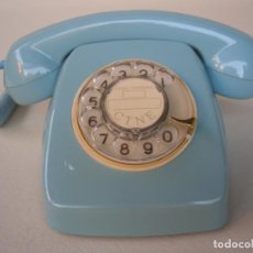 Teléfonos: TELÉFONO ANTIGUO AZUL AÑOS 70 MODELO HERALDO, 100% ORIGINAL. ADAPTADO A FIBRA ÓPTICA.