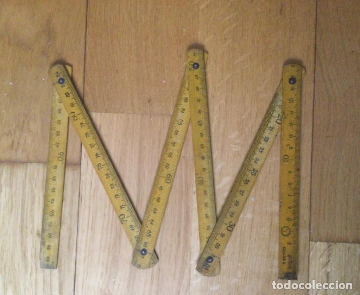 Antig&uuml;edades: ANTIGUO METRO DE MADERA, PLEGABLE DE CARPINTERO - Foto 1