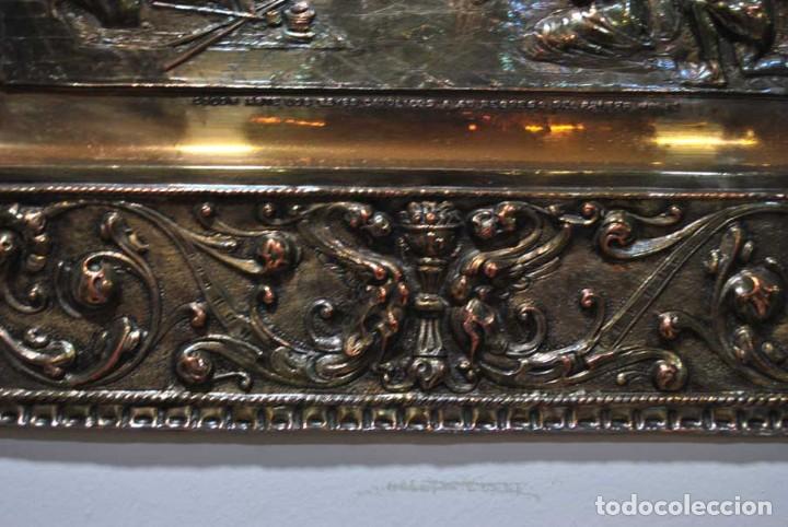 Antig&uuml;edades: CUADRO ANTIGUO DE LAT&Oacute;N CRIST&Oacute;BAL COL&Oacute;N - Foto 5