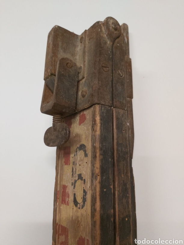 Antig&uuml;edades: Antigua Regla topograf&iacute;a madera - Foto 4