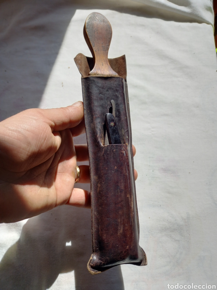 antiguo cuero afilador para navajas barbero - Compra venta en todocoleccion