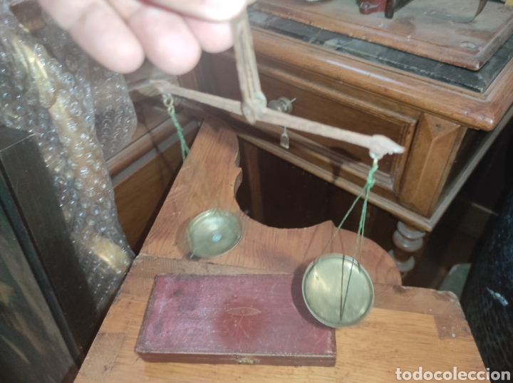 Antig&uuml;edades: Antigua Balanza de Pesar Monedas - Foto 8