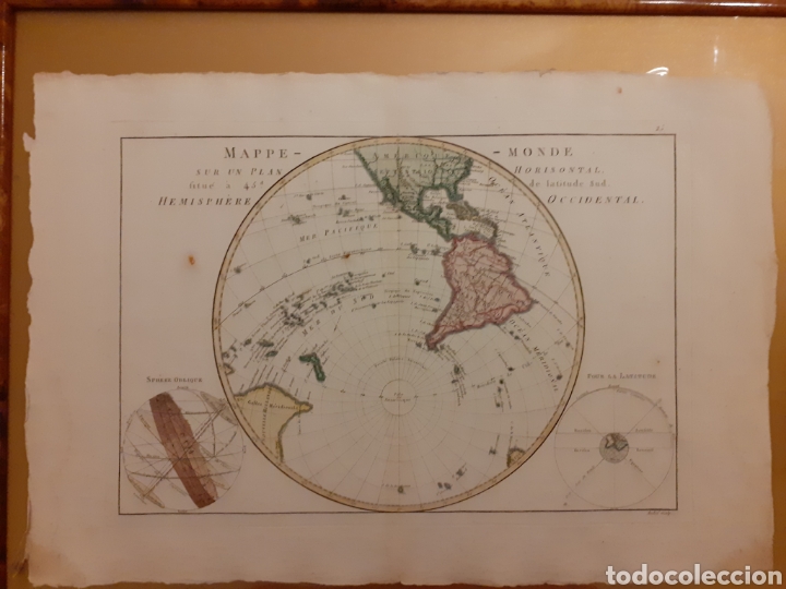 Antig&uuml;edades: BONNE - MAPPE MONDE H&Eacute;MISPH&Egrave;RE OCCIDENTAL - Foto 2