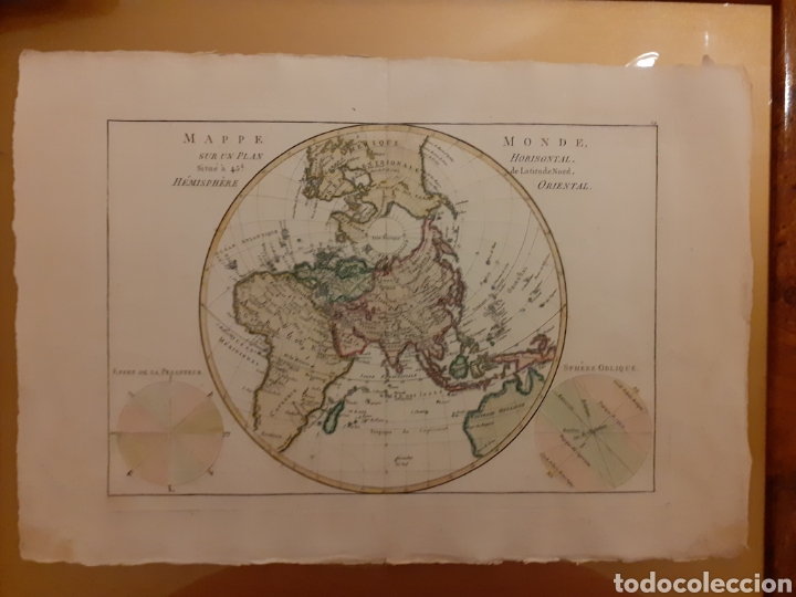 Antig&uuml;edades: BONNE - MAPPE MONDE H&Eacute;MISPH&Egrave;RE ORIENTAL - Foto 2