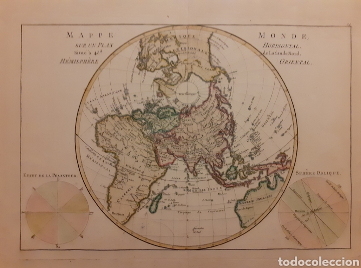 Antig&uuml;edades: BONNE - MAPPE MONDE H&Eacute;MISPH&Egrave;RE ORIENTAL - Foto 1