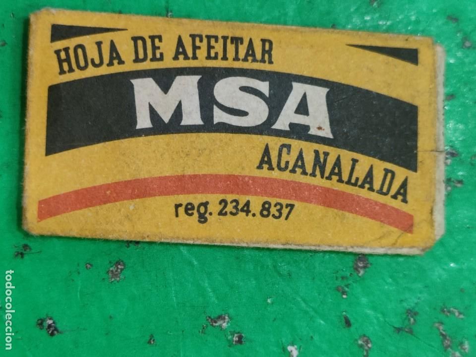 Antig&uuml;edades: Hoja de Afeitar MSA Acanalada con Hoja - Foto 1