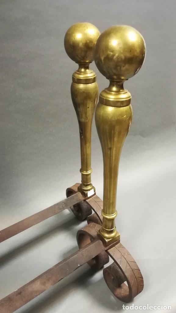 Antig&uuml;edades: MORILLOS DE CHIMENEA DE BRONCE Y HIERRO FORJADO - Foto 4