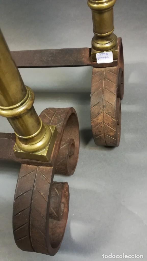Antig&uuml;edades: MORILLOS DE CHIMENEA DE BRONCE Y HIERRO FORJADO - Foto 5
