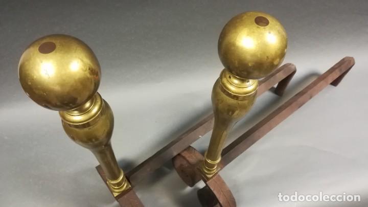 Antig&uuml;edades: MORILLOS DE CHIMENEA DE BRONCE Y HIERRO FORJADO - Foto 7