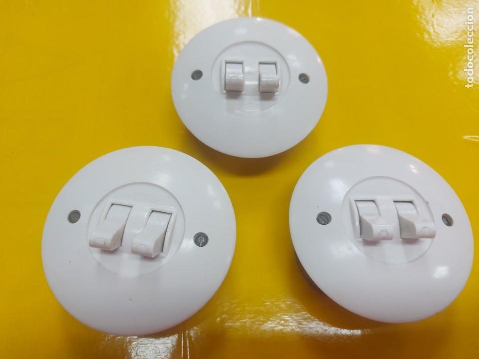 interruptor doble de pared marca simon- 10a-250 - Compra venta en  todocoleccion