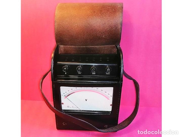 Antig&uuml;edades: VOLT&Iacute;METRO SACI 600V CON ESTUCHE - Foto 4