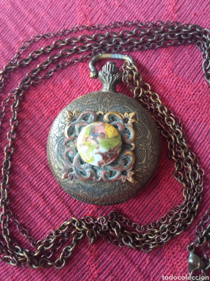 Antig&uuml;edades: RELOJ DE BOLSILLO ANTIGUO CON PIEDRA - Foto 2