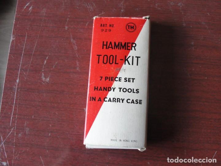 Antig&uuml;edades: estuche HAMMER TOOL-KIT martillo herramientas 7 piezas - Foto 1