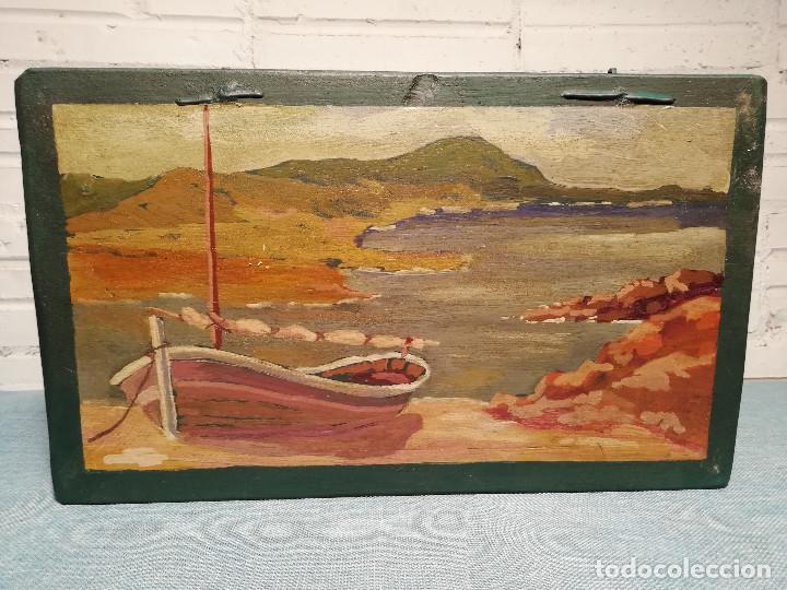 Antig&uuml;edades: Caja con temas marineros pintada a mano - Foto 3