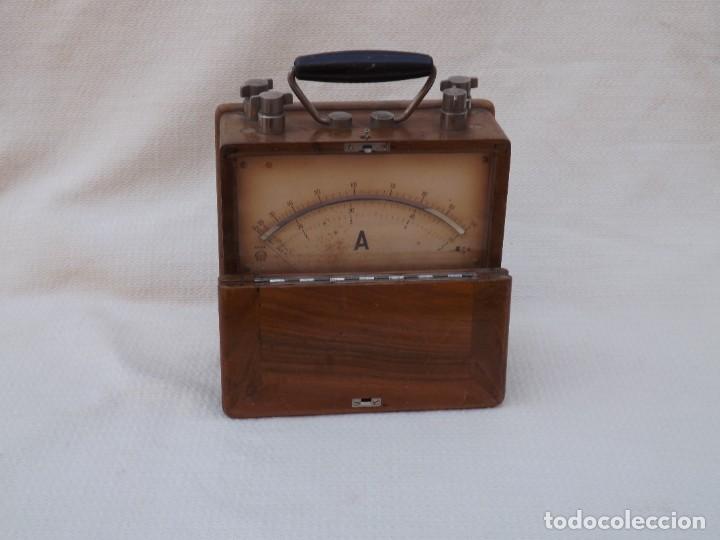 Antig&uuml;edades: ANTIGUO AMPERIMETRO CON CAJA DE MADERA - Foto 1