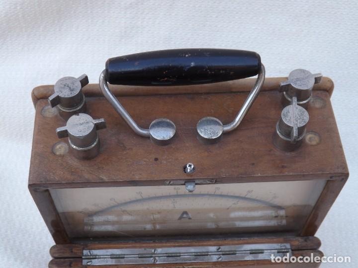 Antig&uuml;edades: ANTIGUO AMPERIMETRO CON CAJA DE MADERA - Foto 8