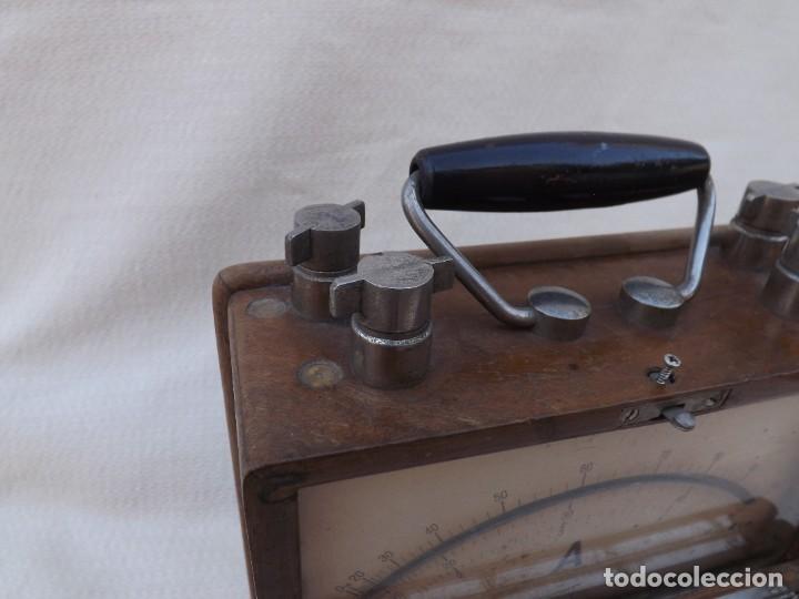 Antig&uuml;edades: ANTIGUO AMPERIMETRO CON CAJA DE MADERA - Foto 9