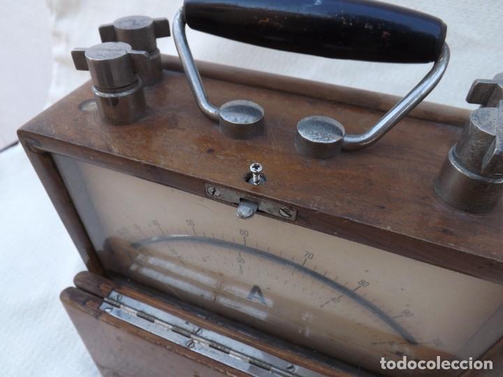 Antig&uuml;edades: ANTIGUO AMPERIMETRO CON CAJA DE MADERA - Foto 10