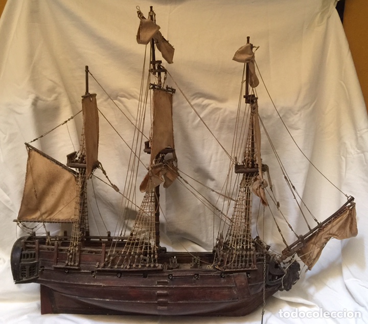 maqueta de barco antiguo. galeón español. talla - Compra venta en  todocoleccion