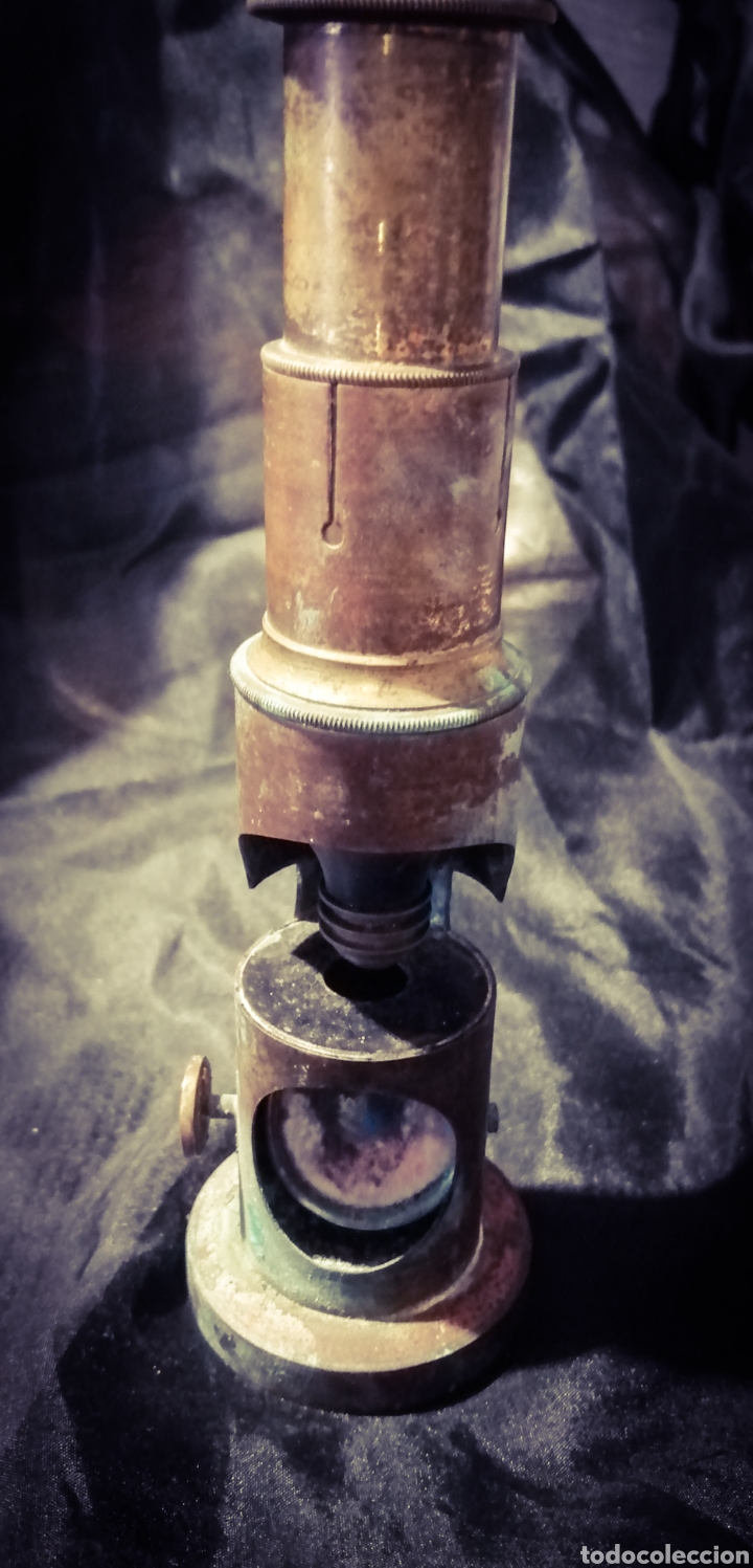 Antig&uuml;edades: ANTIGUO MICROSCOPIO S. XIX BRONCE - Foto 3