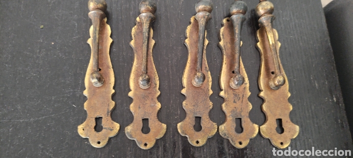 Antig&uuml;edades: LOTE TIRADORES DE BRONCE - Foto 4