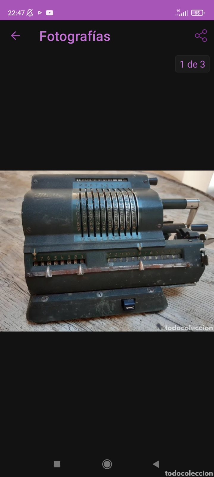 Antig&uuml;edades: Antigua calculadora mecanica - Foto 1