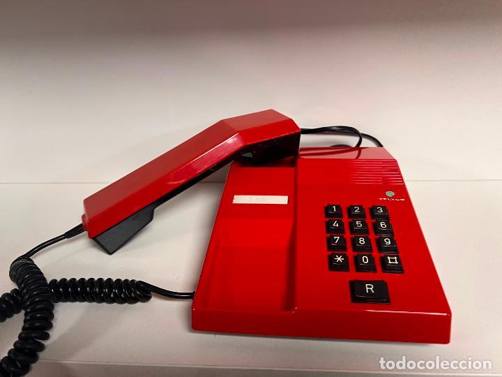 antiguo teléfono fijo teide rojo vintage. años - Acheter