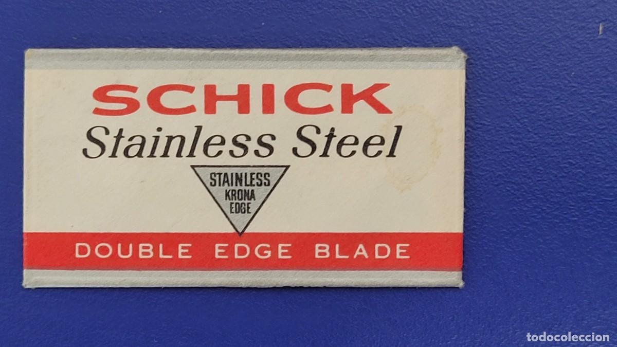 Antig&uuml;edades: L18 FUNDA HOJA CON CUCHILLA DE AFEITAR SCHICK - Foto 1