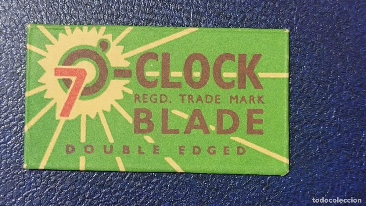 Antig&uuml;edades: L346 FUNDA HOJA CON CUCHILLA DE AFEITAR CLOCK BLADE - Foto 1