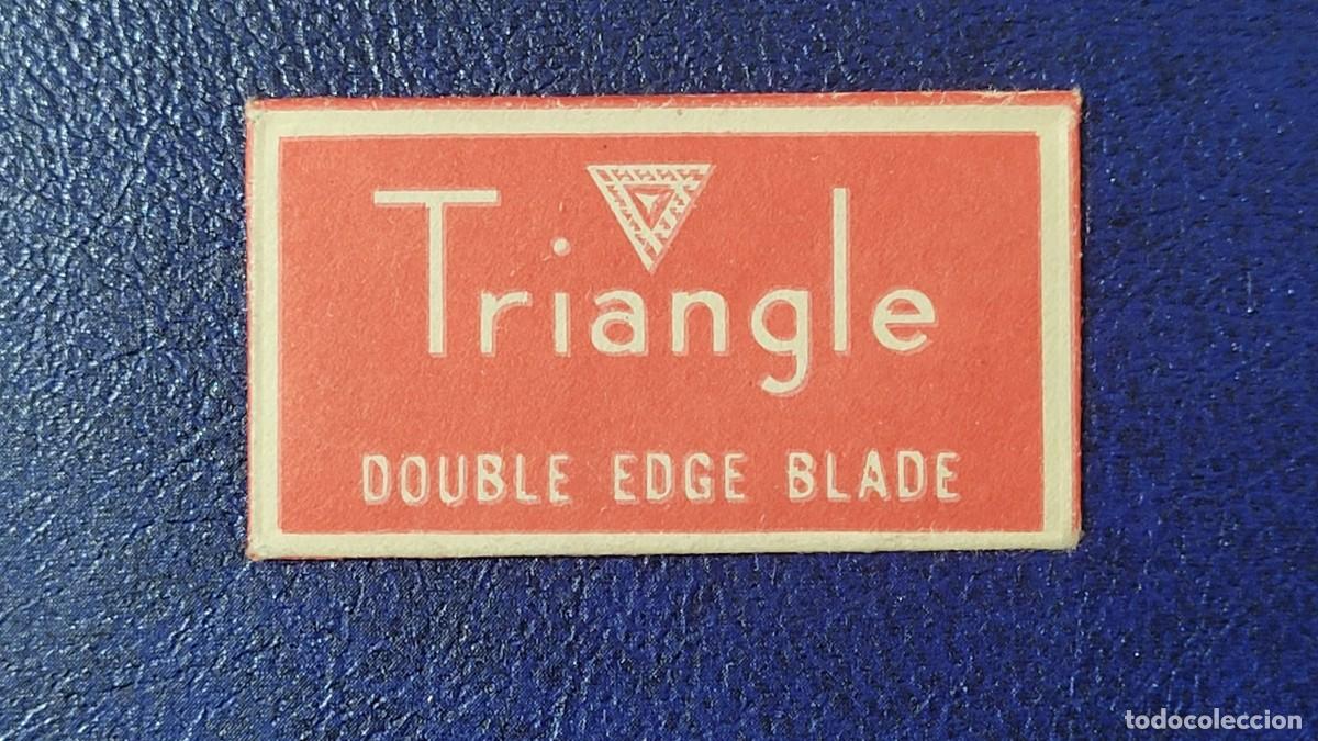 Antig&uuml;edades: L702 FUNDA HOJA CON CUCHILLA DE AFEITAR TRIANGLE - Foto 1