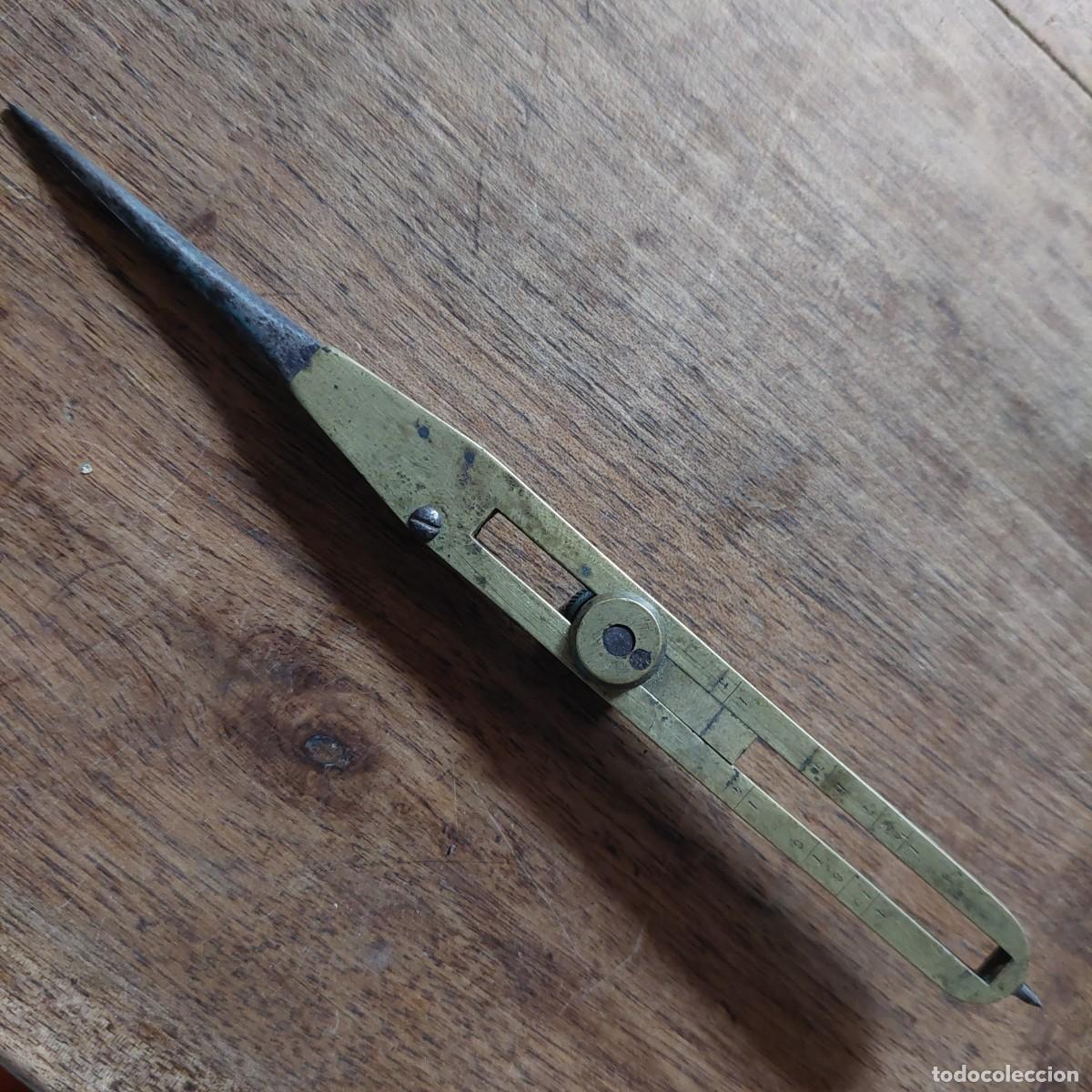Antig&uuml;edades: Magn&iacute;fico antiguo comp&aacute;s de precisi&oacute;n lat&oacute;n y hierro - Foto 2