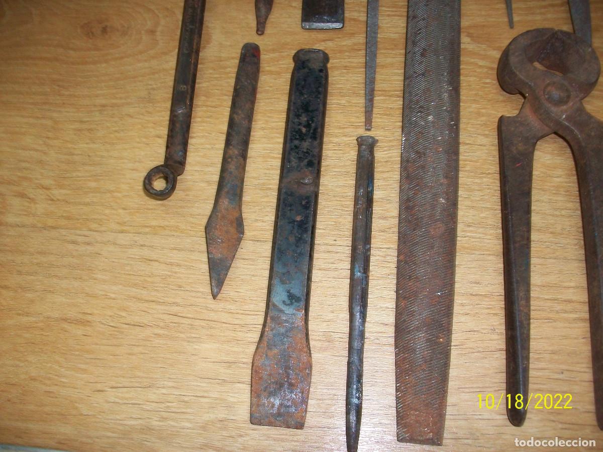 Antig&uuml;edades: LOTE DE 18 HERRAMIENTAS - Foto 4