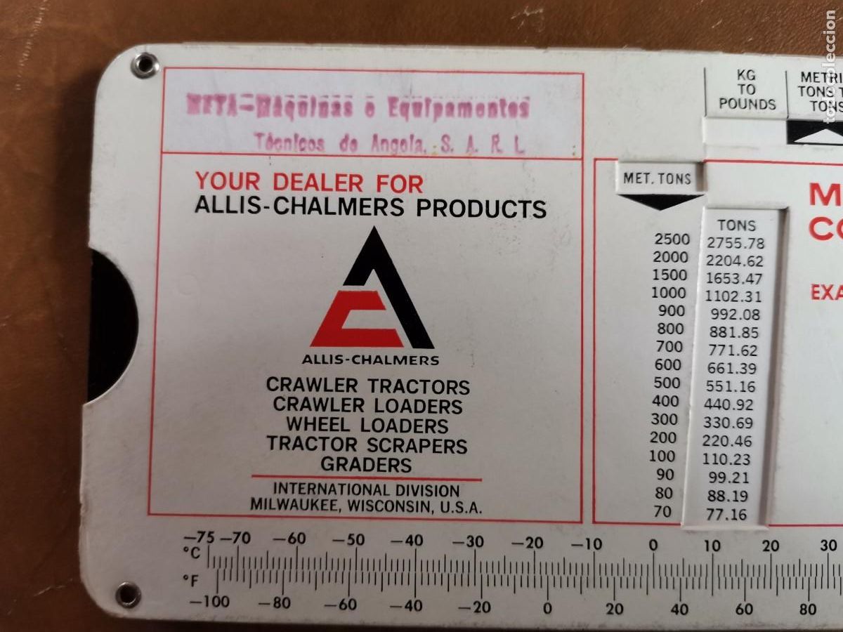 Antig&uuml;edades: ALLIS CHALMERS ENGLISH TO METRIC CONVERSION CHART - Foto 2