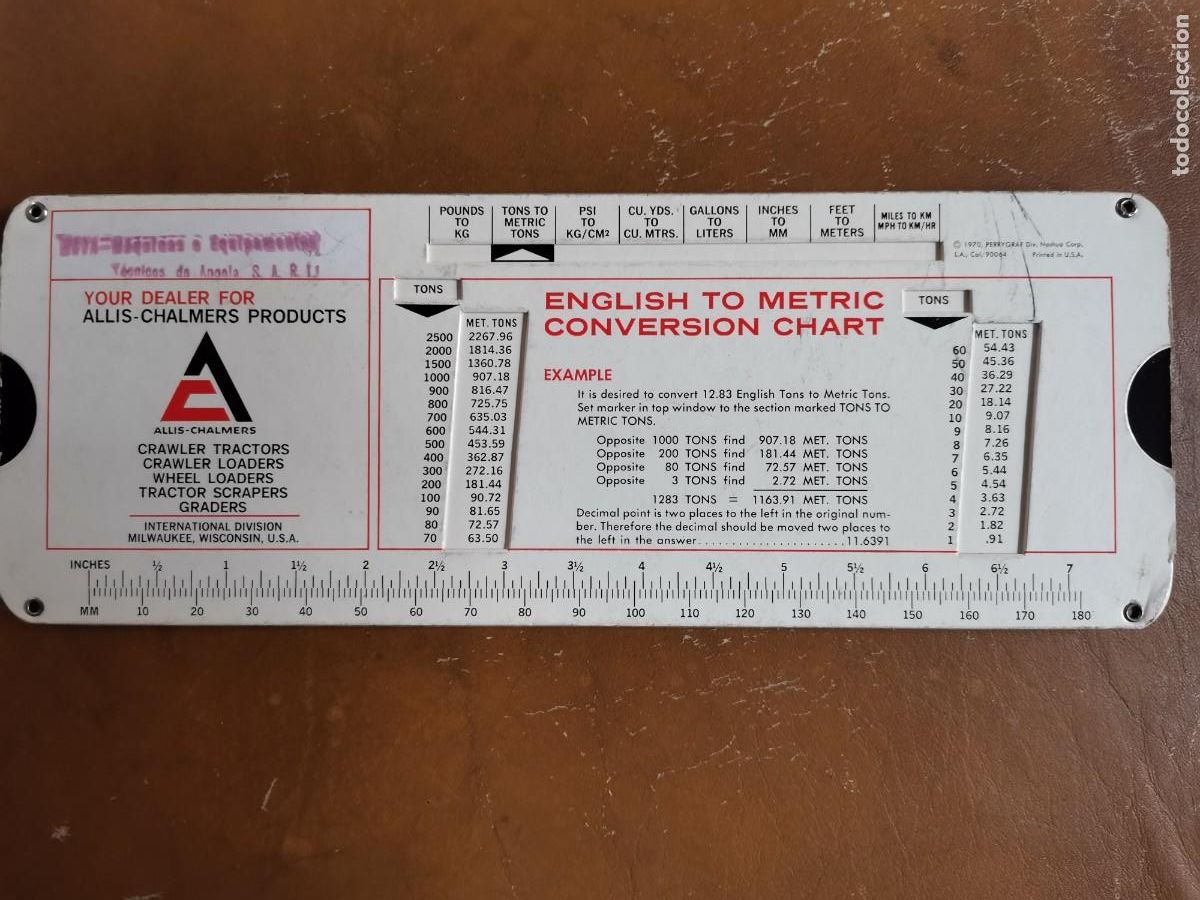 Antig&uuml;edades: ALLIS CHALMERS ENGLISH TO METRIC CONVERSION CHART - Foto 4