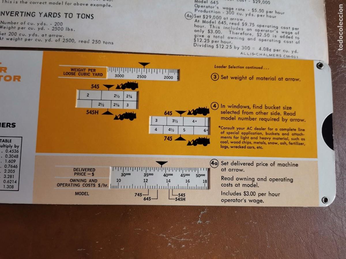 Antig&uuml;edades: 1968 ALLIS CHALMERS WHEEL LOADER SELECTOR AND ESTIMATOR - Foto 4