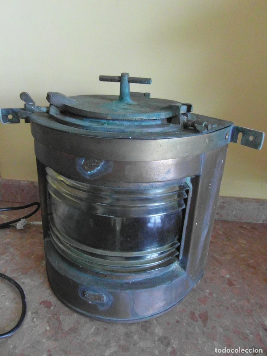 Antig&uuml;edades: Antiguo farol grande de barco - Foto 2