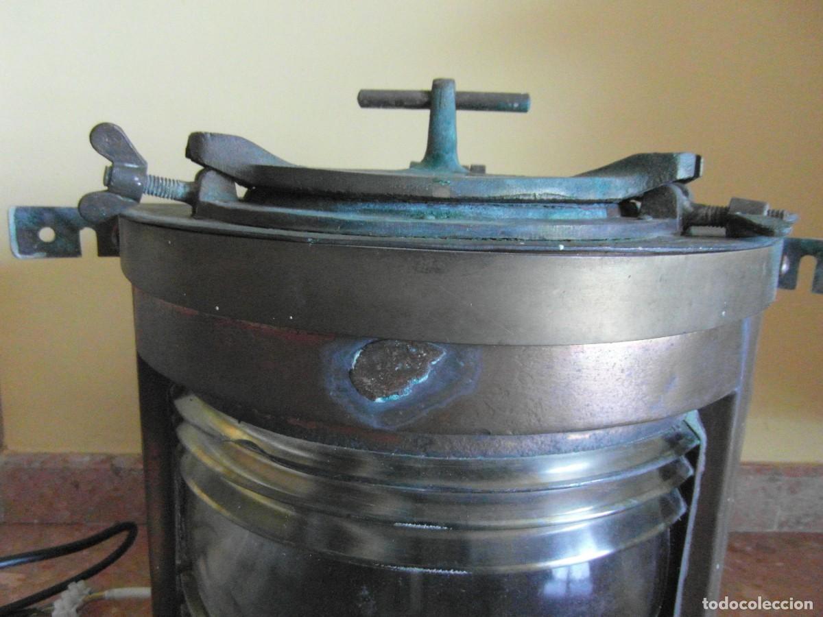 Antig&uuml;edades: Antiguo farol grande de barco - Foto 4