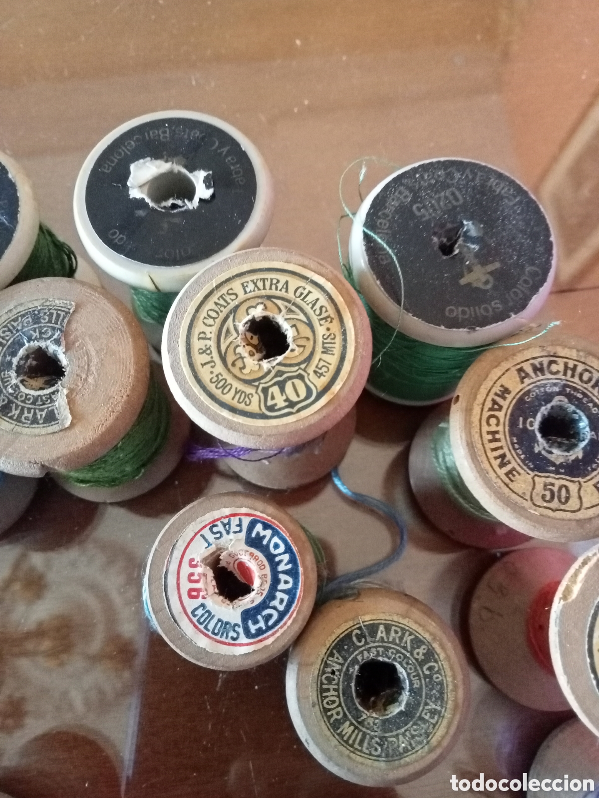 Antig&uuml;edades: LOTE BOBINAS DE MADERA - Foto 2