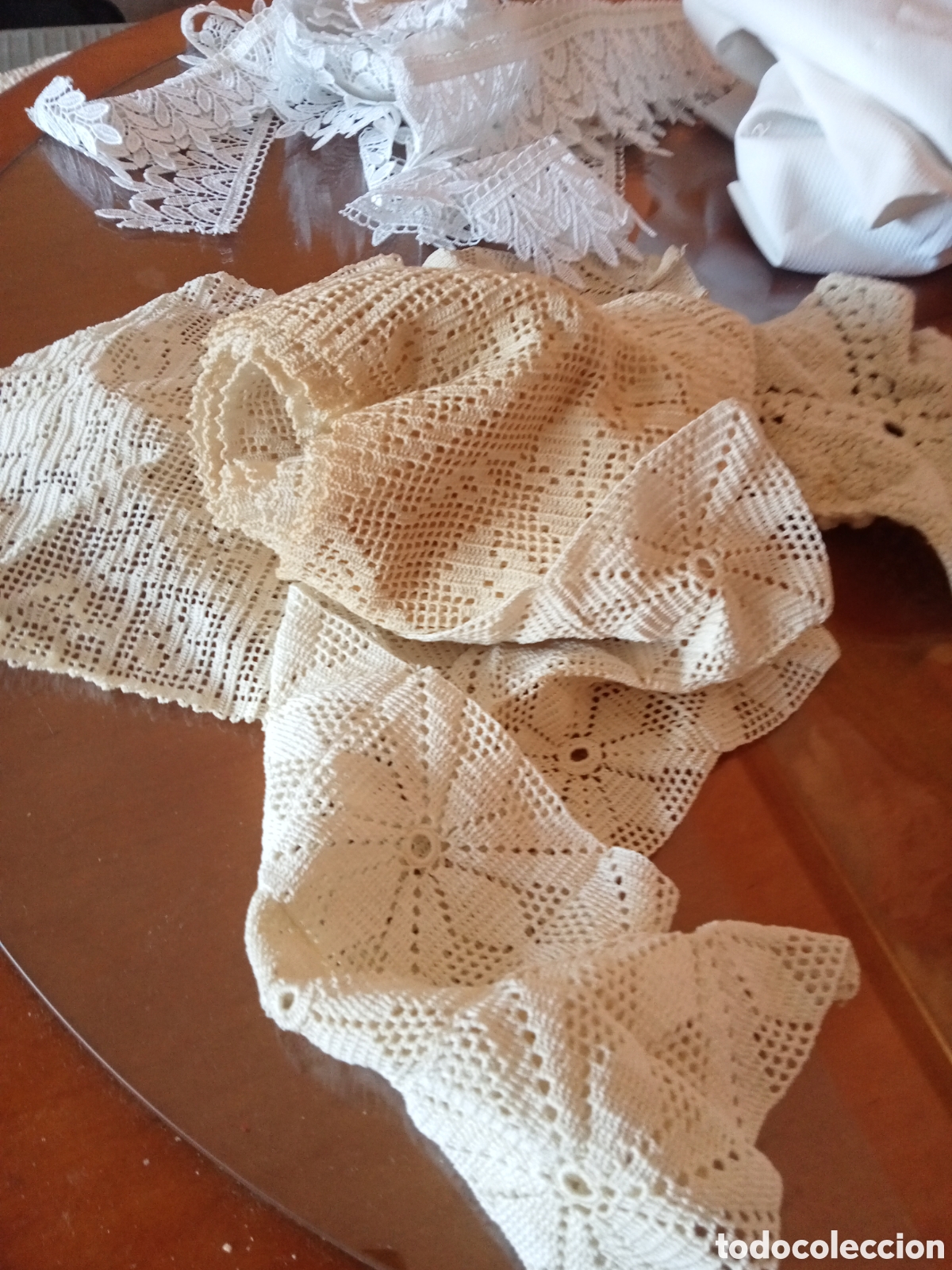 Antig&uuml;edades: LOTE RETALES PUNTILLAS GANCHILLO - Foto 6