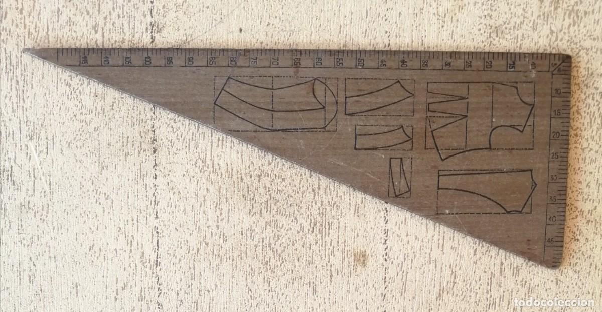 Antig&uuml;edades: Regla, cartab&oacute;n de sastre en madera - Foto 2