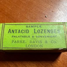 Antigüedades: MEDICAMENTO ANTIGUO FARMACIA AÑOS 20 ANTACID LOZENGES PARKE AVIS LONDON