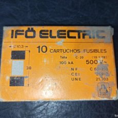 Antigüedades: IFO ELECTRICIC 10 CARTUCHOS FUSIBLES. C75