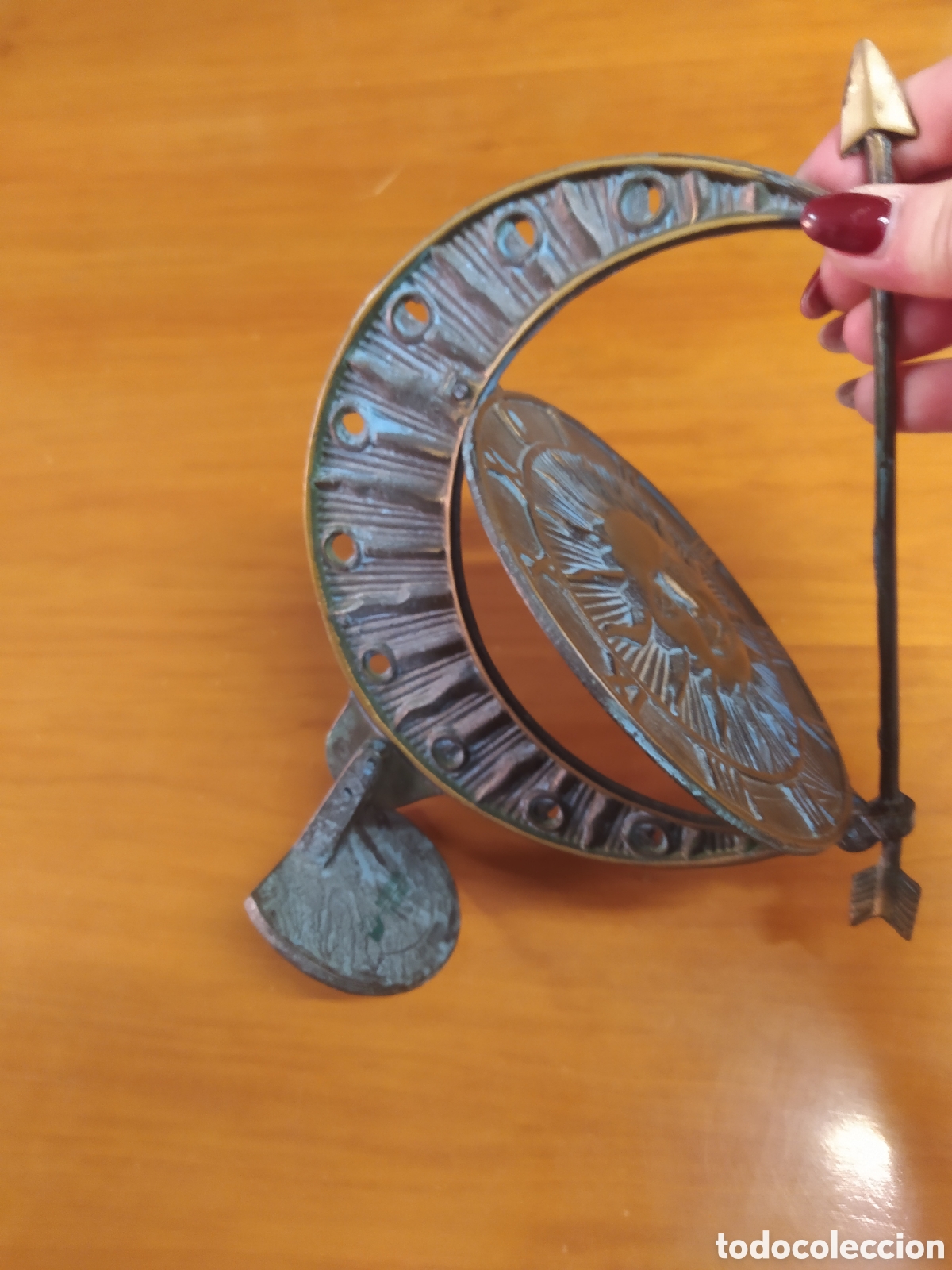 Antig&uuml;edades: RELOJ DE SOL SOBREMESA EN BRONCE - Foto 5
