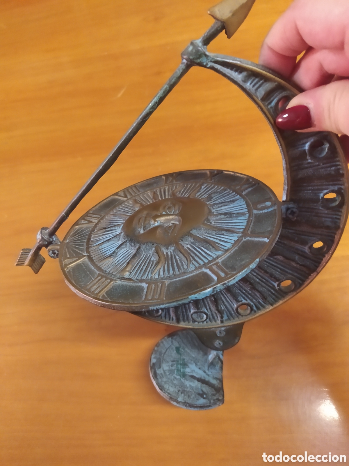 Antig&uuml;edades: RELOJ DE SOL SOBREMESA EN BRONCE - Foto 6
